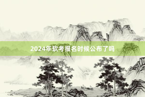 2024年软考报名时候公布了吗